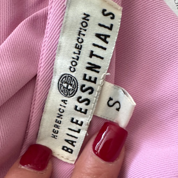 Essentials Pink Ruffled Crop Top - Picture 2 of 3